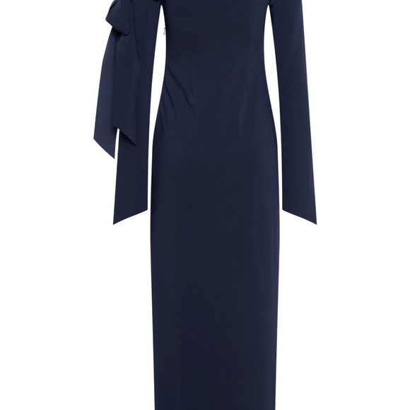 Meshki Nicola One Shoulder Crepe Maxi Dress - Dark Navy - Picture 8 of 9